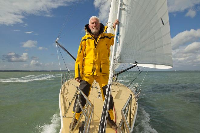 Sir Robin Knox-Johnston on his Open 60 Yacht Grey Power - Route du Rhum.  © onEdition http://www.onEdition.com
